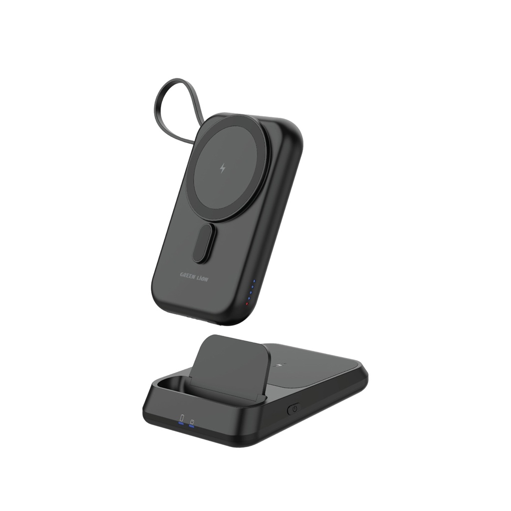 Green Lion 3 IN 1 Magsafe 10000mAh Power Bank - Black {GN3N1MGPB10BK}